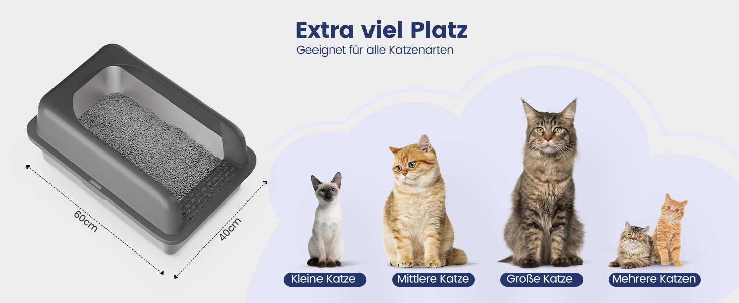 Лотки для котів Katzenklo Edelstahl XL: нержавіюча сталь, 60x40x30 см, з лопаткою та килимком, для великих котів