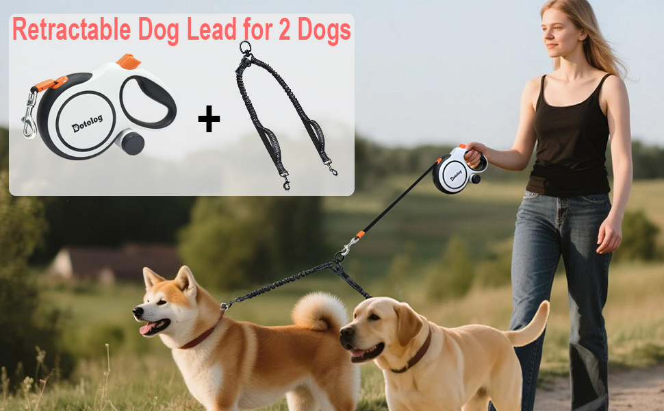 Рулетка для собак Dotolog, 8м, чорна - висувна повідка з подвійною лінією та запобіжною пряжкою