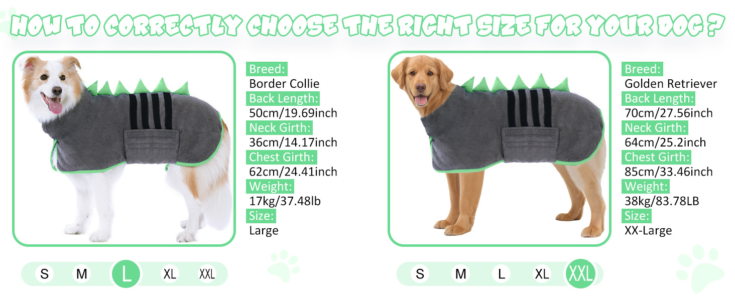 Рушник для собак з мікрофібри, швидко сохне, регульований, надзвичайно поглинаючий, для середніх та великих собак, легко одягається, (сіро-зелений, M)