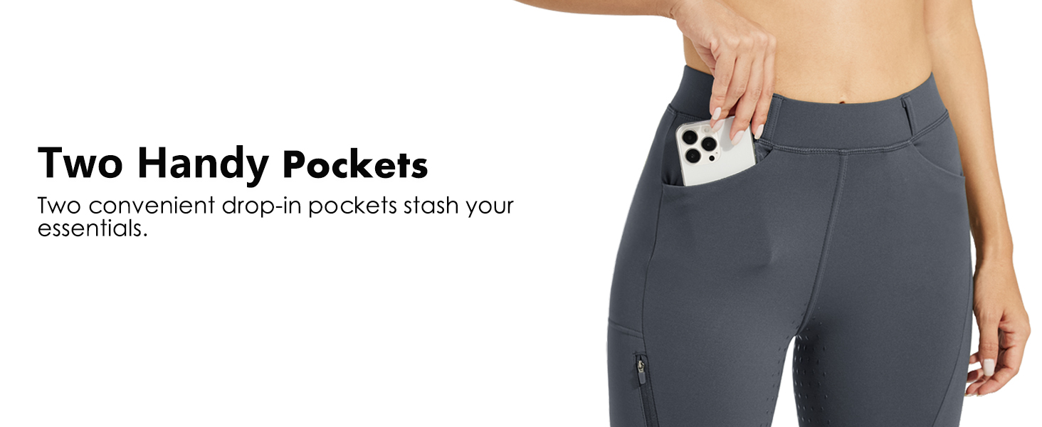 Спортивні штани для верхової їзди WILLIT жіночі зимові утеплені флісом, з силіконовим повним захопленням, термо штани з кишенями та петлями для ременя, M, темно-сірий
