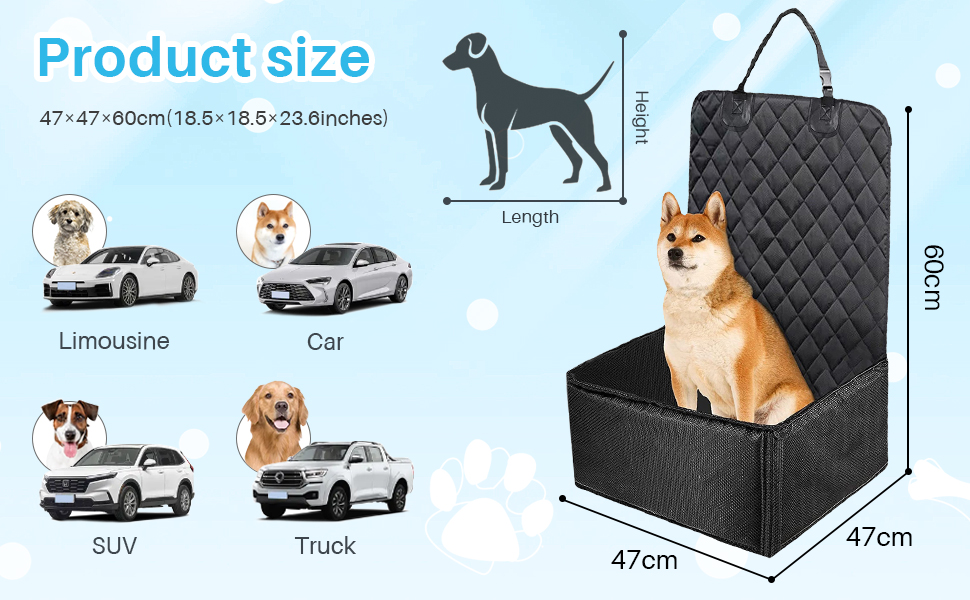 Автокрісло для собак OKYUK: водонепроникне, антиковзаюче, 2-в-1 для маленьких та середніх собак