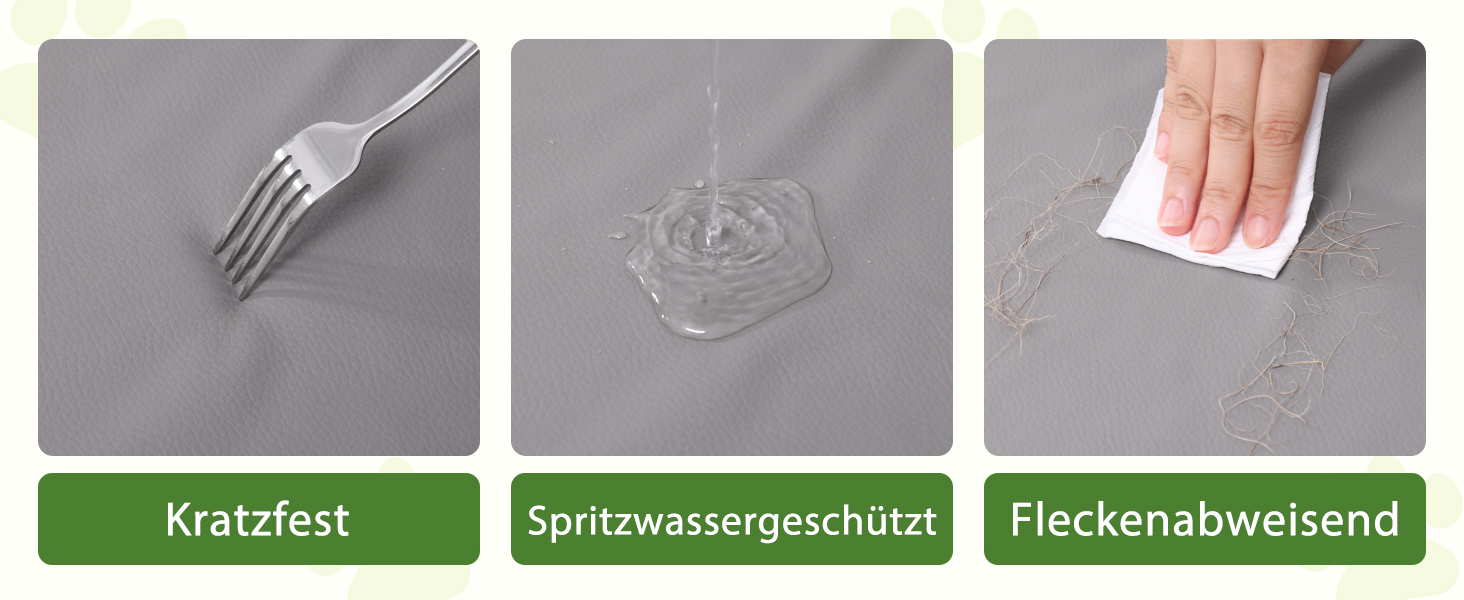 Ортопедичне ліжко для собак Favodormir, великі породи, 104x68 см, знімний чохол з екошкіри, комфортне та прохолодне для дому та вулиці, сірий колір