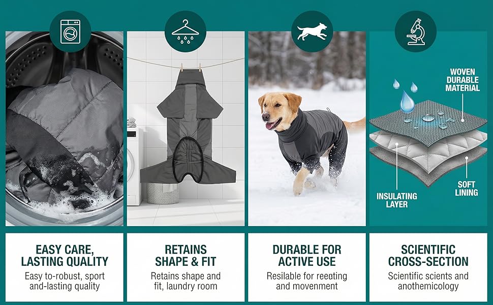 Водонепроникний теплий зимовий одяг для собак, вітронепроникний костюм для собак середніх та великих порід, одяг для собак з отвором для шлейки – сірий (XL)