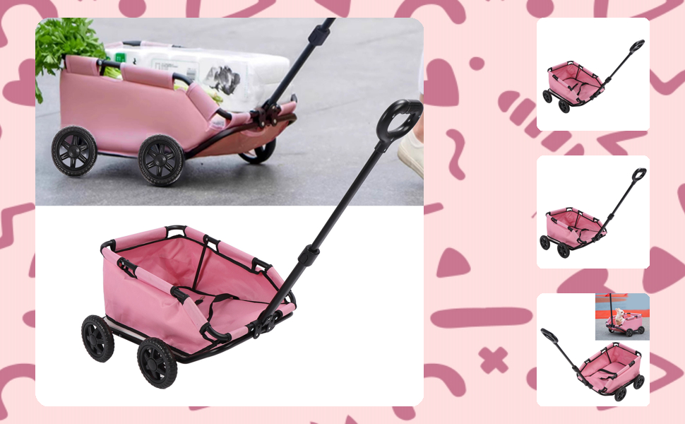 Складана візок для собак 4-Rad, Переносний дитячий візочок для домашніх тварин, візок для котів та собак, 51 x 35 x 23 см, підходить для собак, котів та інших дрібних тварин