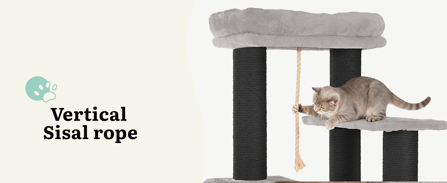 Котячий комплекс YITAHOME для великих котів, когтеточка, будиночок, платформа, 157 см, сірий