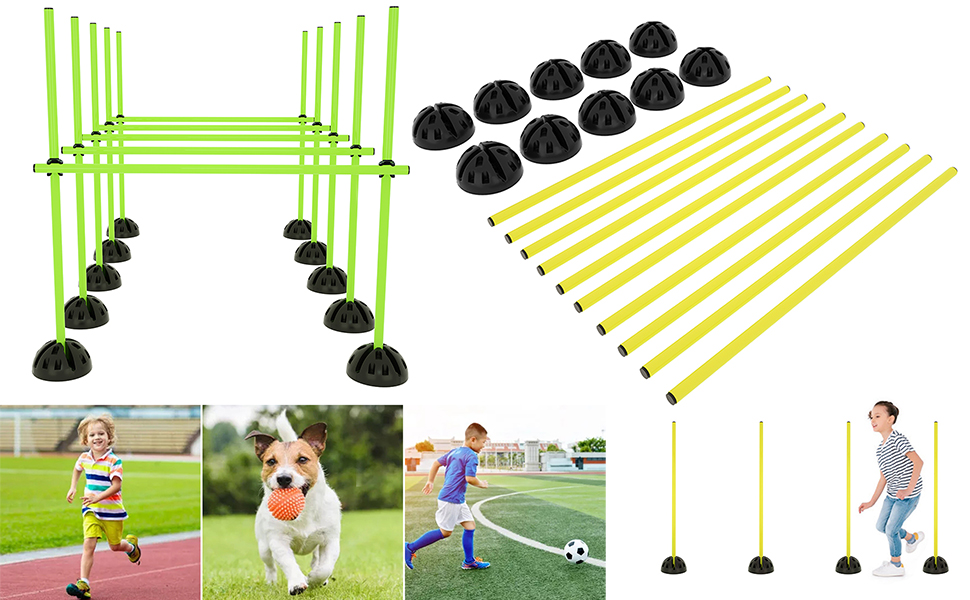 Набір пружинних стрибкових стержнів LILIIN для тренувань: розвиток координації, стрибкоподібності та спритності. 15 стрижнів, 100 см, 10 кріплень