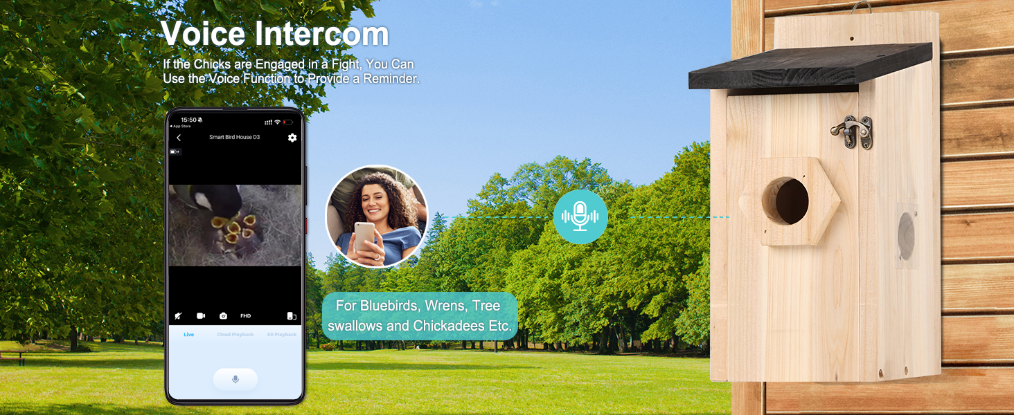 Будиночок для птахів з камерою 4MP HD, WiFi, водостійкий, нічне бачення, автоматичний запис, сповіщення в додатку, для спостереження за гніздуванням