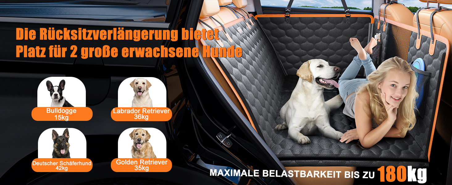 Кришка для автосидіння для собак JOEJOY, водонепроникна, стійка до подряпин, для заднього сидіння, з жорсткою основою