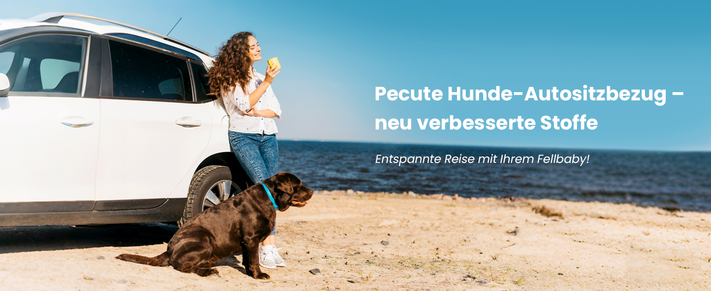 Захист для автосидіння PeCute: водонепроникний, з екошкіри, для собак, чорного кольору