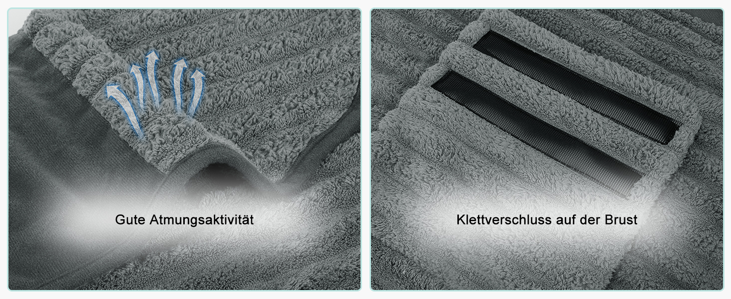Рушник для собак з мікрофібри, швидковисихаючий, з клямками та регульованою гумкою, можна прати в машині, підходить для великих, середніх та маленьких собак, сірий (XL)