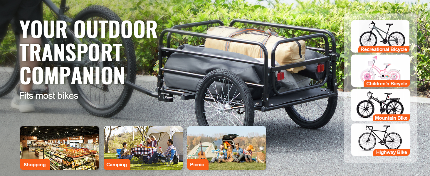 Веловідсік VEVOR, вантажопідйомність 88/100/72,6 кг, складаний, компактний, універсальна з'єднувальна муфта