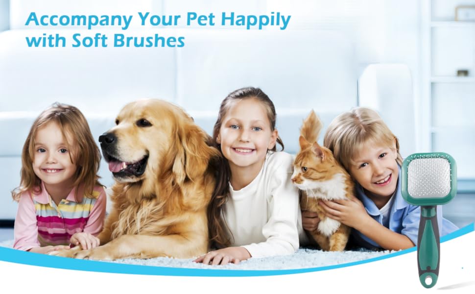 Щітка для собак і котів Zupfbürste: м'яке очищення, для боротьби з випаданням шерсті, підходить для цуценят, Yorkie, Пуделів, кроликів, котів, зелена