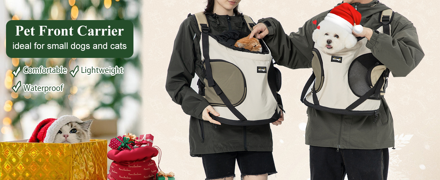 NATUYA Сумка-переноска для собак, переноска для тварин з м'яким дном, 2 кишені на блискавці, для подорожей, хаджінгу, переноска для собак з переднім доступом (Сірий)