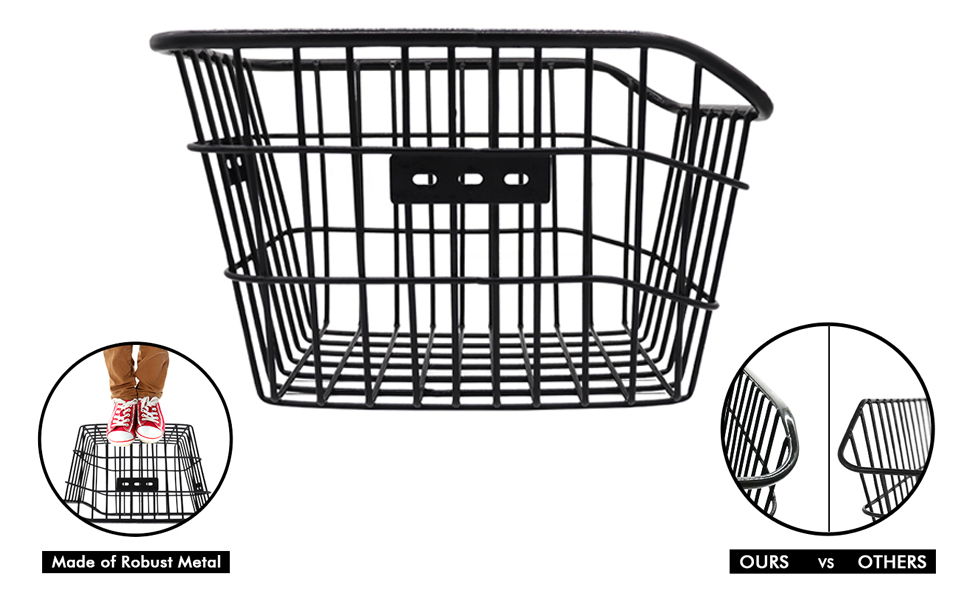 Задній велосипедний кошик з металу, великий, з водонепроникним покриттям та сіткою для багажу. Підходить для собак, покупок, пікніків, шкільних речей. M2