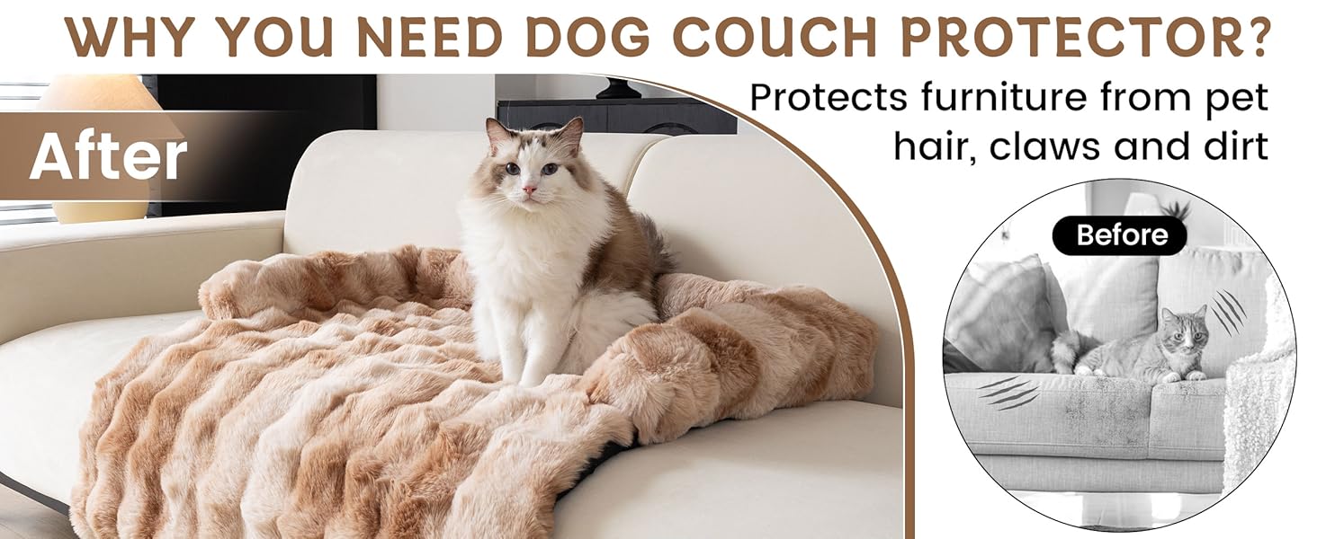 М'який плюшевий чохол на диван для домашніх тварин, 75x75 см, колір градієнт коричневий