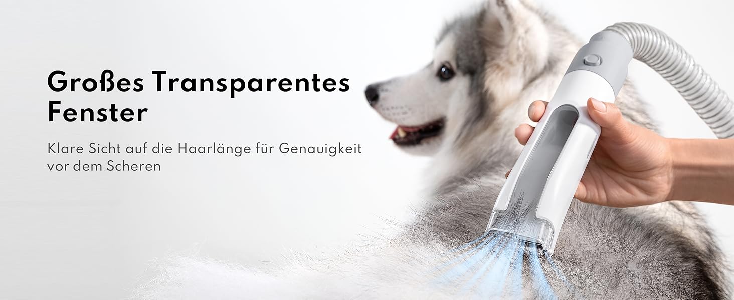 Машинка для стрижки собак Homerunpet з пилососом, тиха та потужна, професійний набір для грумінгу, видалення шерсті для собак та котів, 1.85L, білий
