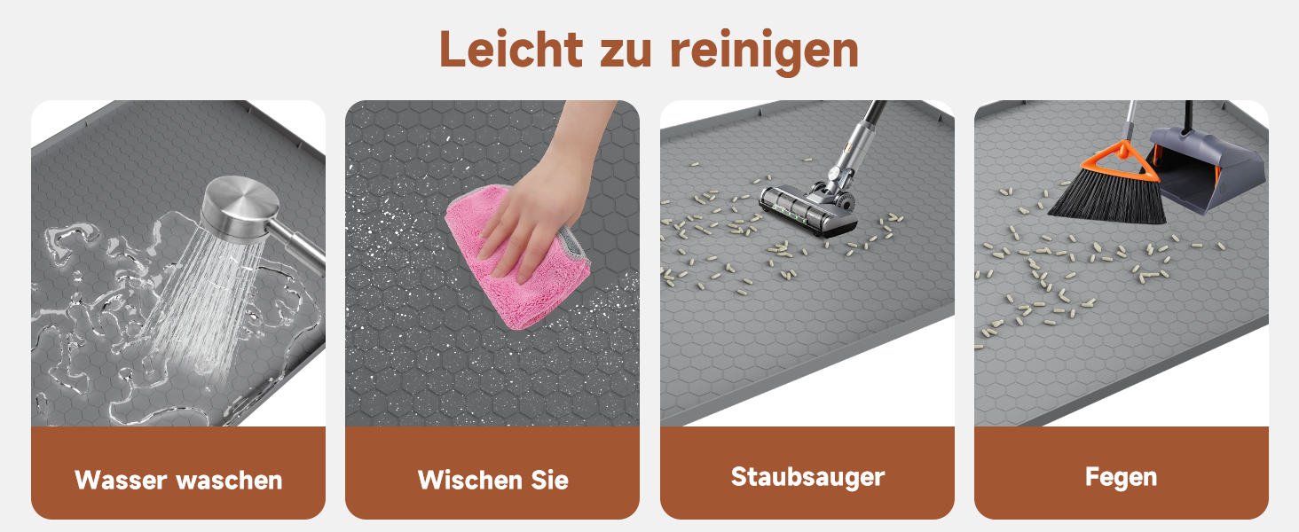 Килимок під лоток для котів 80x56 см, силіконовий, водонепроникний, легко миється, неслизький - сірий