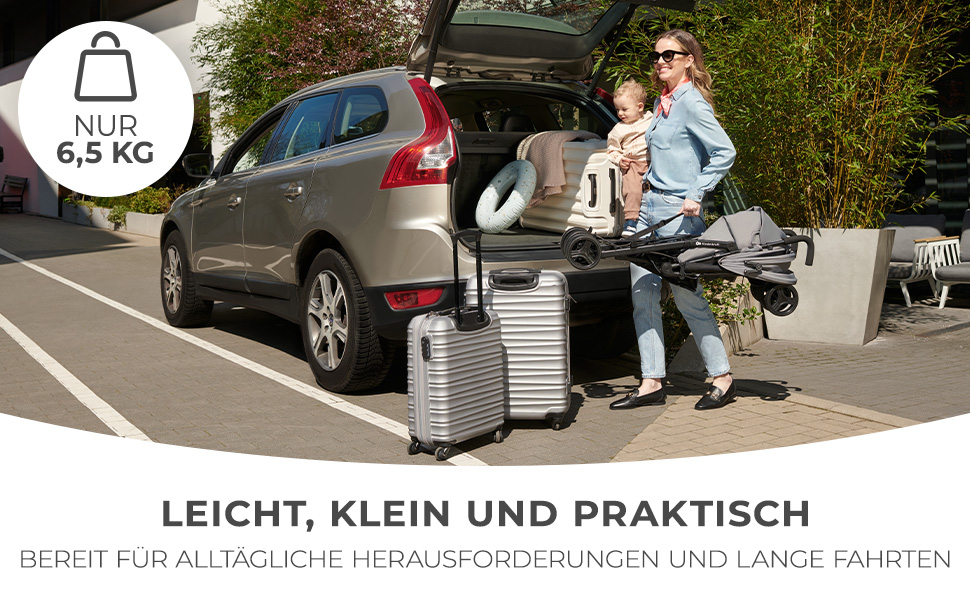 Дитяча коляска Kinderkraft TIK - легкий прогулянковий візок, 6,5 кг, поворотні колеса, регульована ручка, плавне регулювання спинки, швидке складання, до 17 кг, зелений