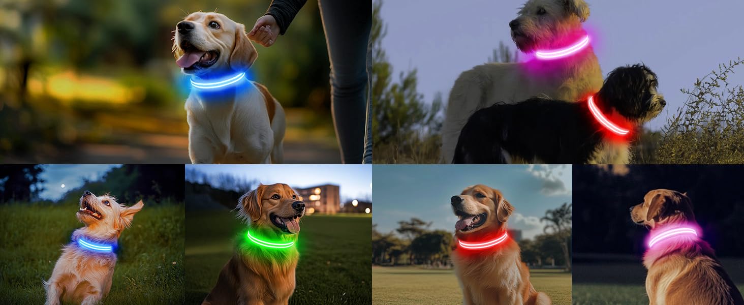 Світлодіодне нашийник для собак Leuchthalsband - світловий нашийник для собак, водонепроникний, 3 режими світіння, підходить для собак маленьких, середніх та великих порід