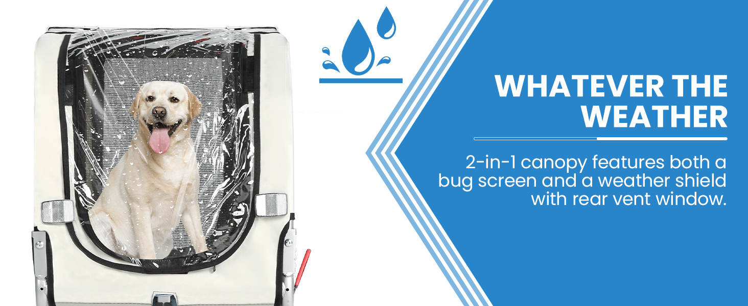 Причеп для собак SEPNINE® 2-в-1 для велосипеда та джоггінгу, блакитний (до 30 кг)