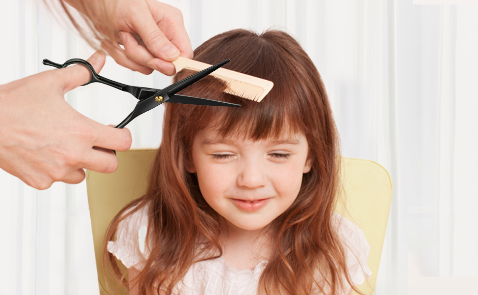 Професійний набір для стрижки волосся ULG: 2 ножиці (16,5 см), розріджувач, гребінець, затискачі, кейс. Підходить для чоловіків, жінок, дітей.