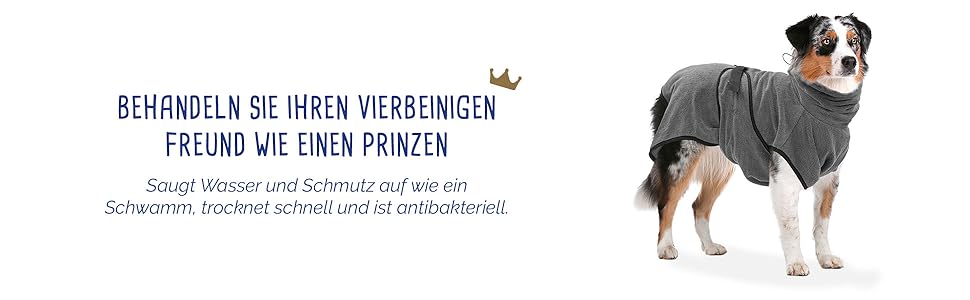 Рушник для собак Royal Dry L - мікрофібра, 60-68 см, для середніх порід, швидковисихаючий, з клямками, сірий