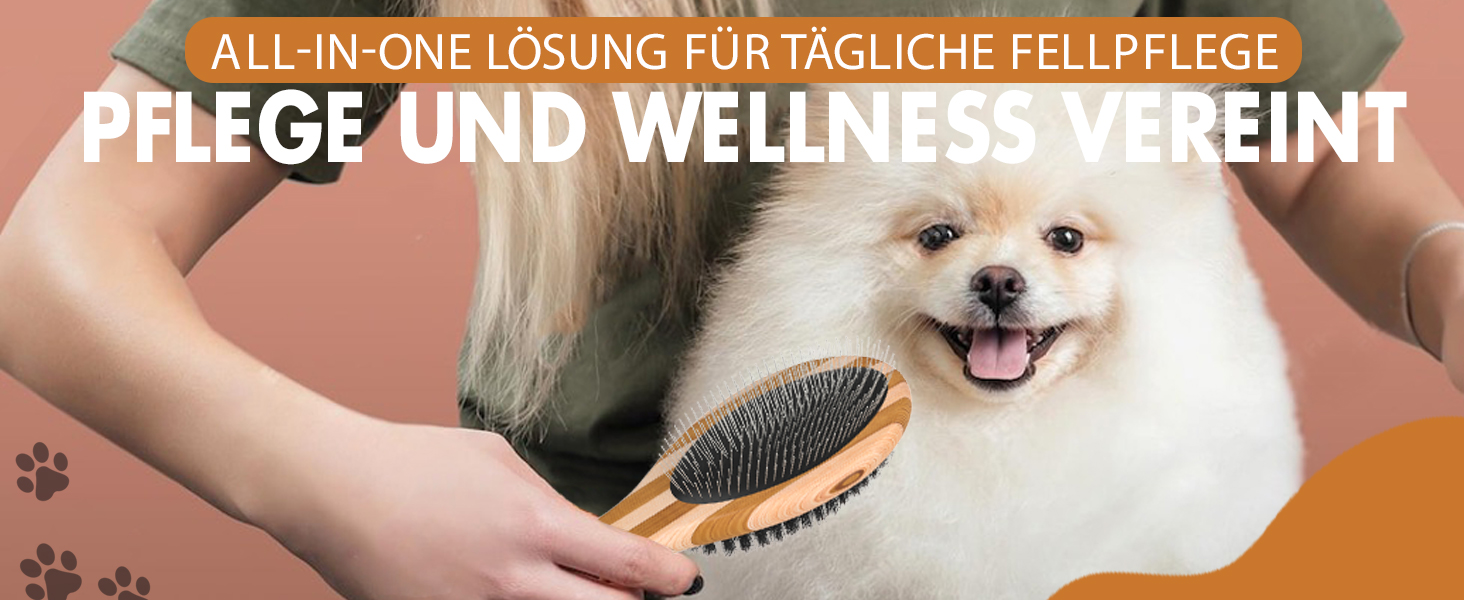 Бурштук для собак та котів 2-в-1: розчісування та вичісування | Для короткого та середнього хутра | Гребінець для підшерстка | + Посібник з догляду | 1 шт.