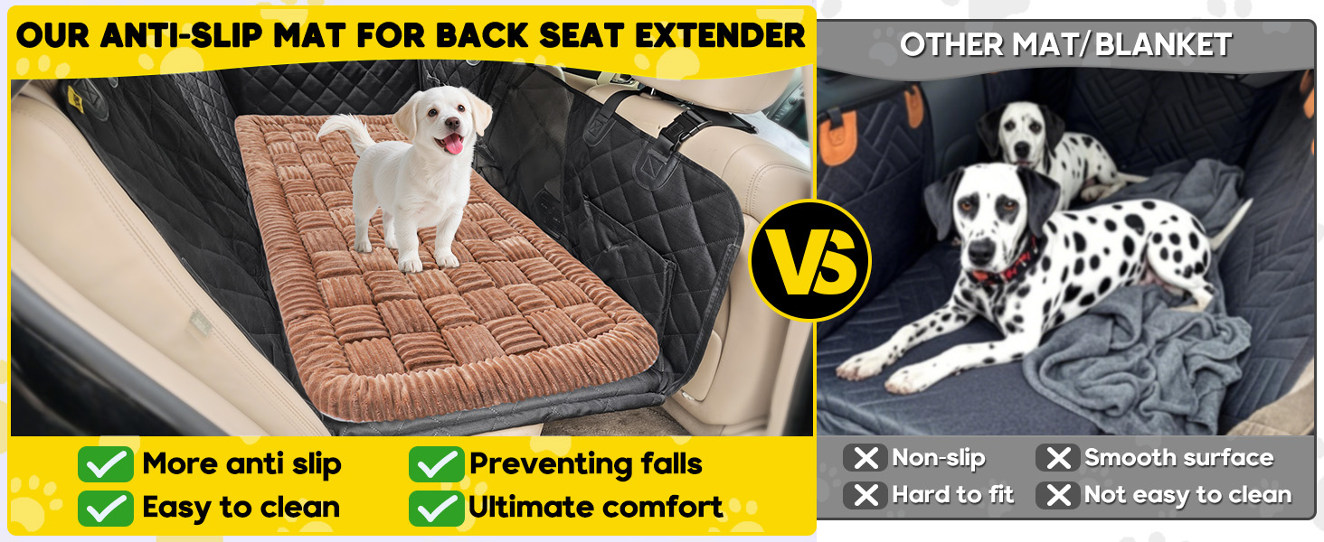 Лоіон килимок для собак в авто, м'який, захист заднього сидіння, великі собаки, антиковзаючий, легко миється, стійкий до подряпин, комфортний, 127x62.5 см, коричневий