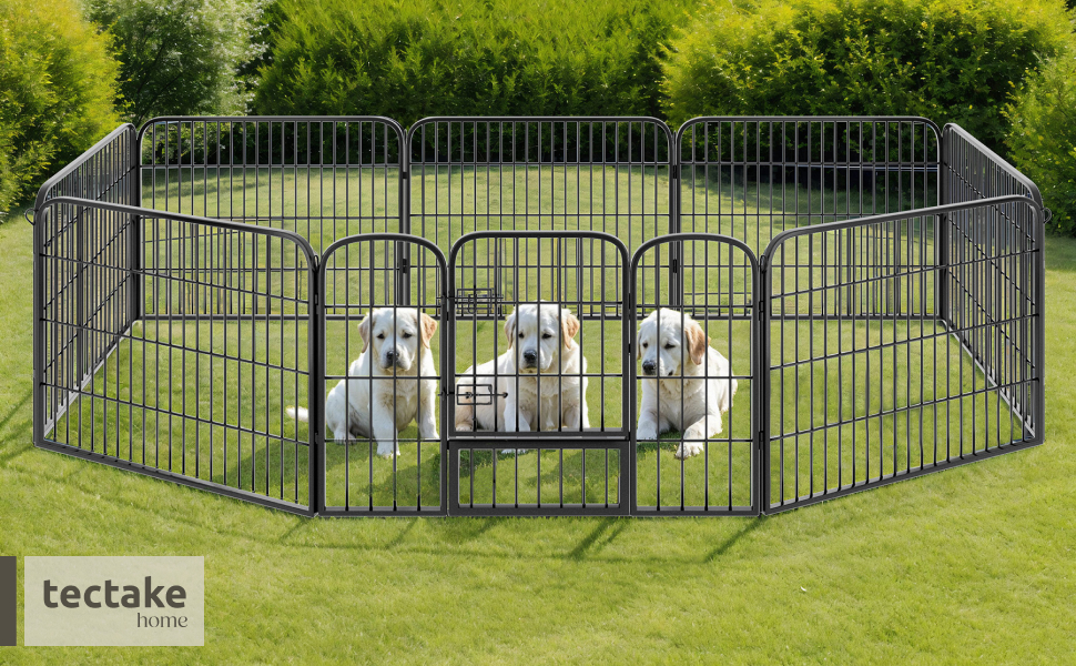 Тектейк вольєр для цуценят, 60 см, 8 грат, чорний - 402502