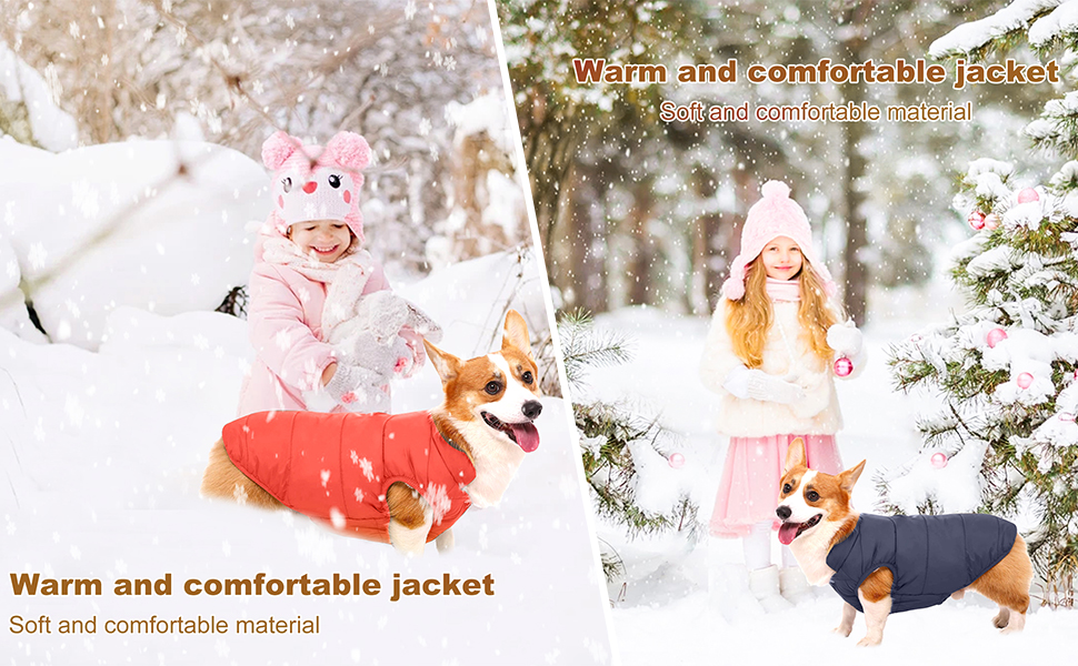 PETCUTE Зимовий теплий куртка для собак, водонепроникний, з отвором для шлейки, для малих, середніх та великих собак, Navy Blue