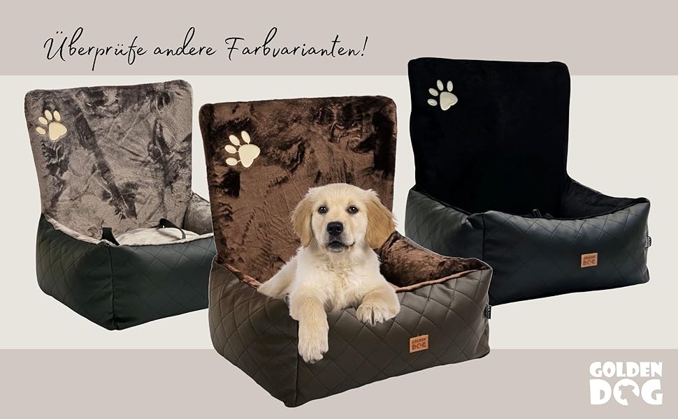 Автомобільний лежак для собак Golden Dog з кріпленням на ремінь безпеки, 73 x 56 см, колір графіт