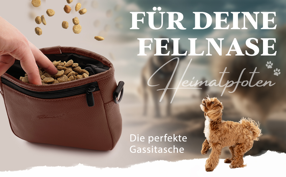 Лекарська сумочка для собак з штучної шкіри - сумка для прогулянок з магнітною застібкою однією рукою - сумка для собачих ласощів (розмір S - темно-коричневий) S Темно-коричневий