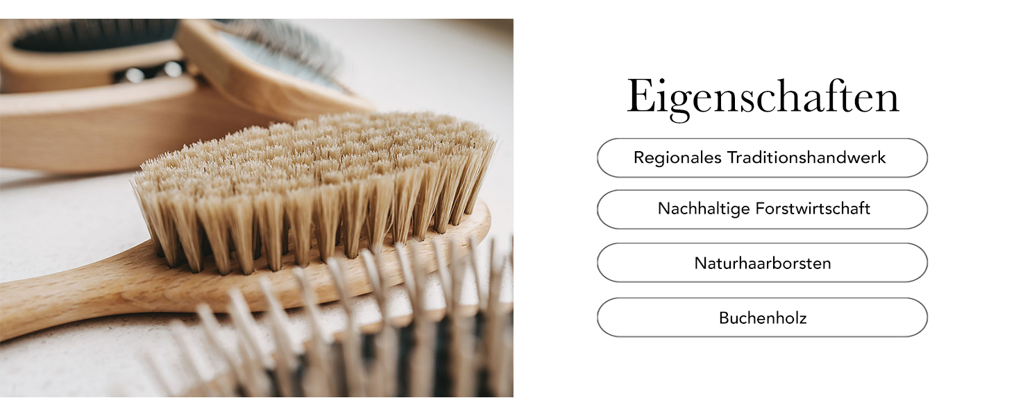 Щітка для собак з довгим волоссям Lila Loves It – з металевими закругленими щетинками, веганська, з бука з екологічного лісового господарства, Made in Germany