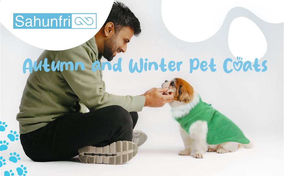 Пуловер для собак та котів, теплий флісовий пуловер, зимова куртка для собак з повідком (аква+зелений, XL) (сірий+коричневий, L)