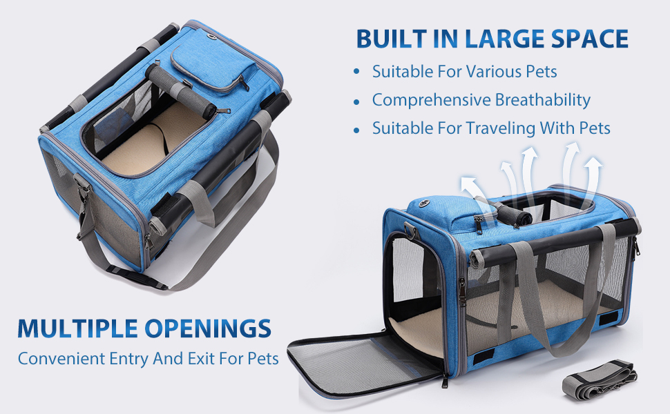 Транспортна переноска для котів та собак PETCUTE, рожева, 9 кг, складна, з плечовим ременем, для подорожей та кемпінгу