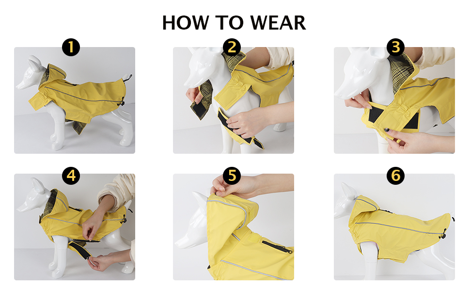 Дощовик для собак Vejaoo: водонепроникний, світловідбиваючий, з капюшоном. Підходить для малих, середніх та великих собак. Колір: помаранчевий, розмір: L