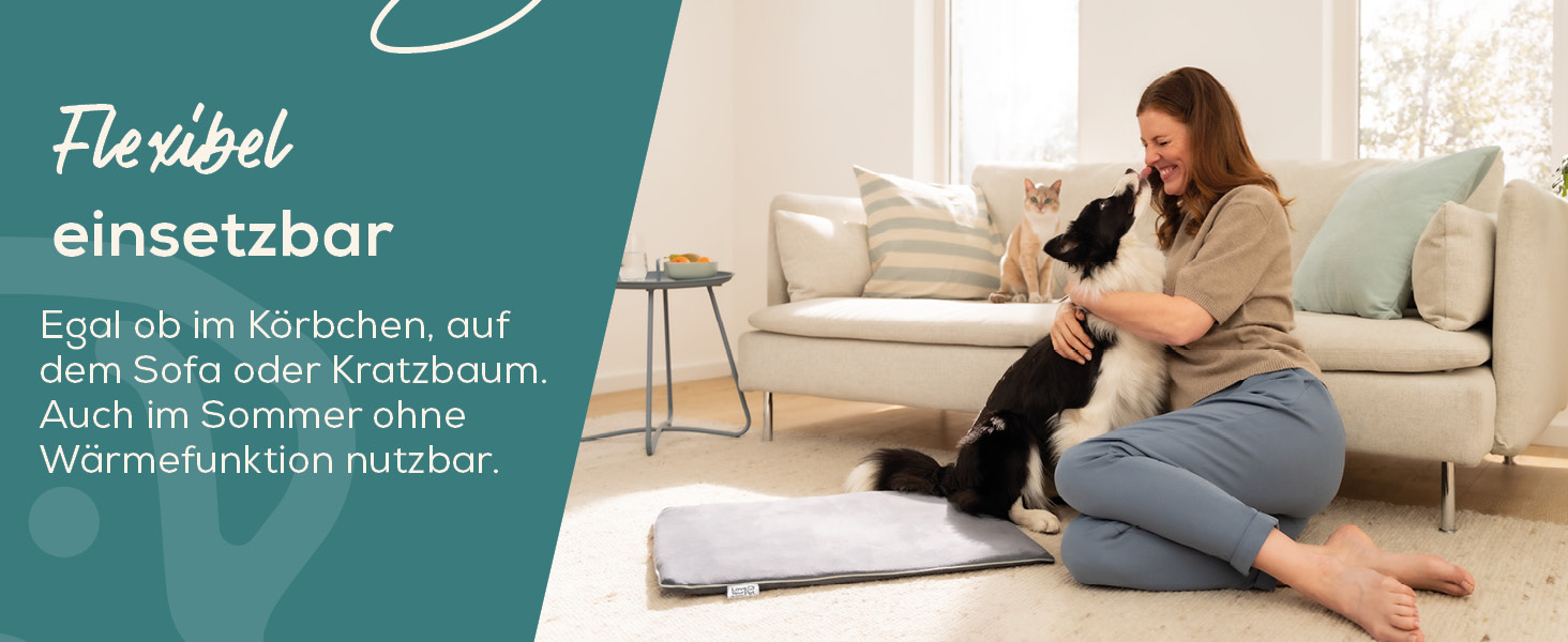 Електричне лежанка Beurer Kira для собак та котів, 65x50 см. З таймером, кучельна, водонепроникна, миється при 30°C