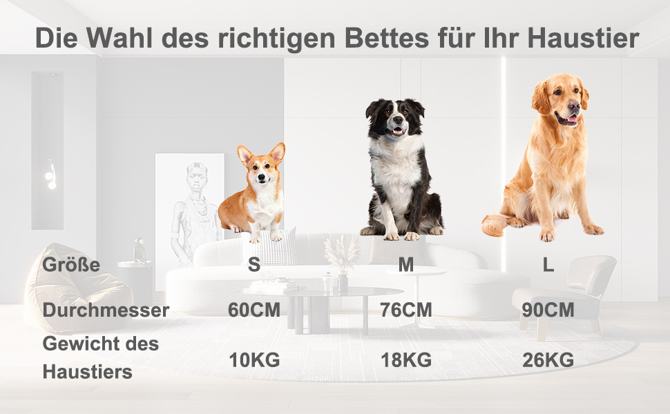 Крісло-лежанка для собак великих та середніх порід, 60 см Ø - м'яке та дихаюче лежанка з антиковзною основою та піднятим бортиком, темно-сірий колір, розмір 60 x 60 x 18 см