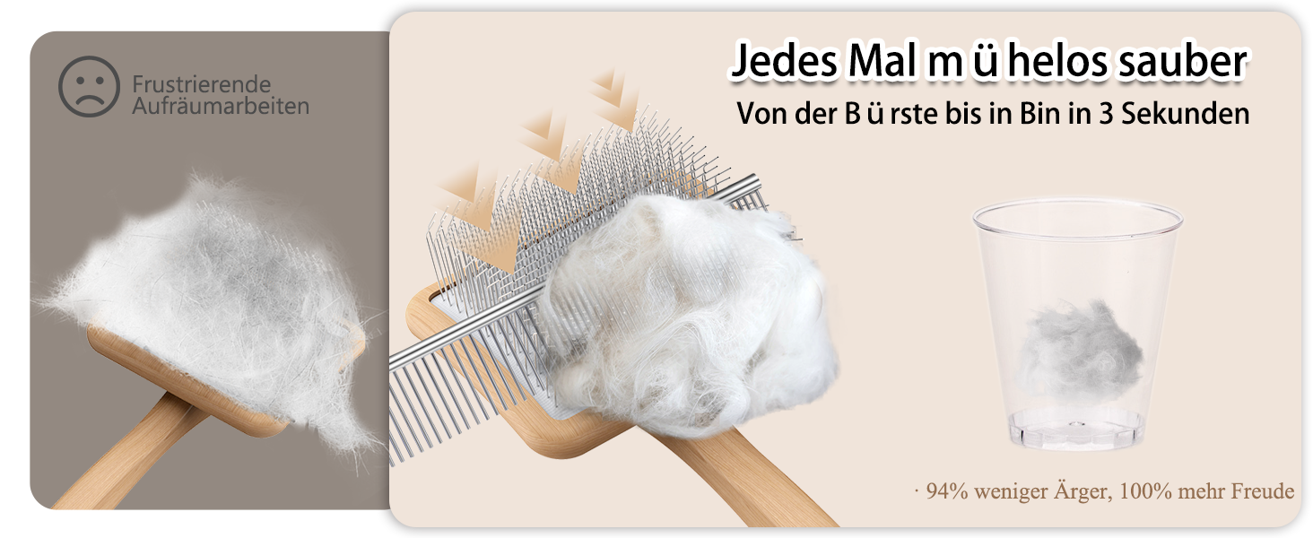 Набір щіток та гребінців Slicker для великих собак з довгою шерстю – щітка для розплутування з пінами 22 мм для Голден Ретріверів, Пуделів, Дудлів та котів – професійний догляд за шерстю з дерев'яною ручкою та шкіряним чохлом. Покриття лаком.