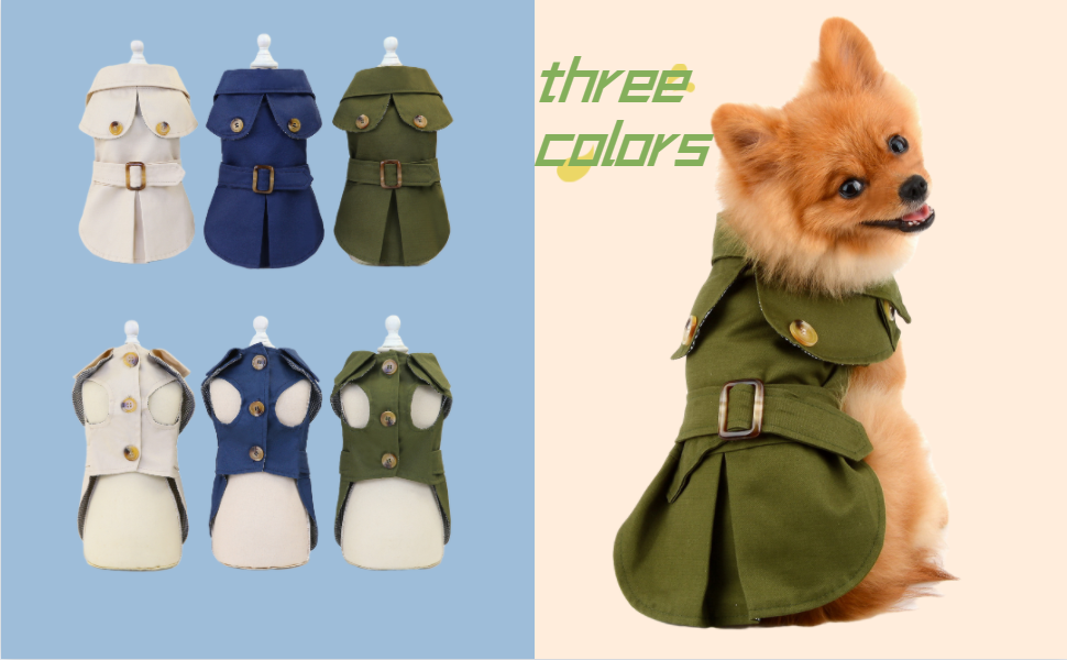 Тренч для собак PAIDEFUL, вітрова куртка-вестерн для дівчаток та хлопчиків, з поясом, для осені та зими, розмір S, колір хакі