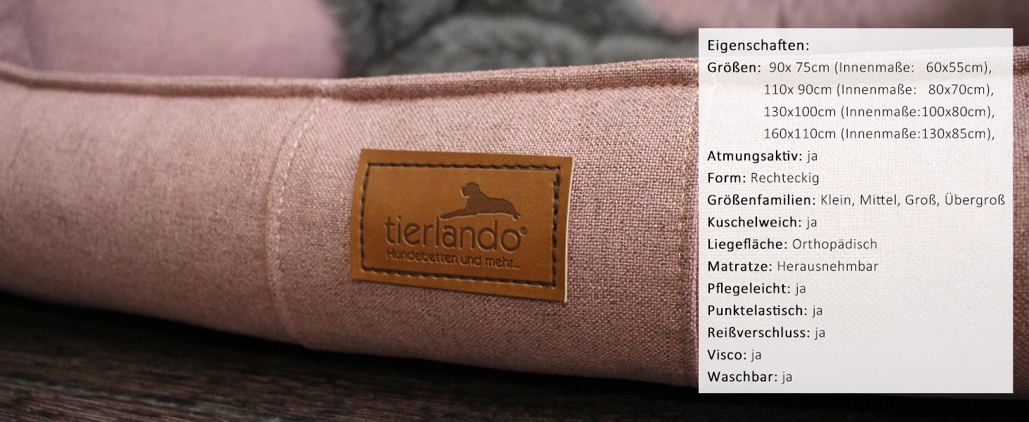 Ортопедичне собаче ліжко Tierlando® Goofy Couture з захистом для матрацу, знімний чохол з меблевої тканини, для собак середніх та великих порід, розмір 90x75 см, сірий колір