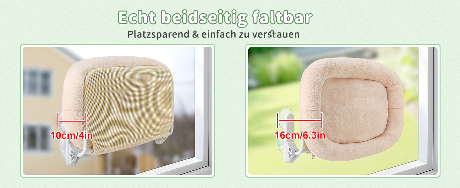 Кішка ліжко на вікно GUUSII - Зручна ліжко-гамак для котів на віконну раму з 4 присосками, білий колір