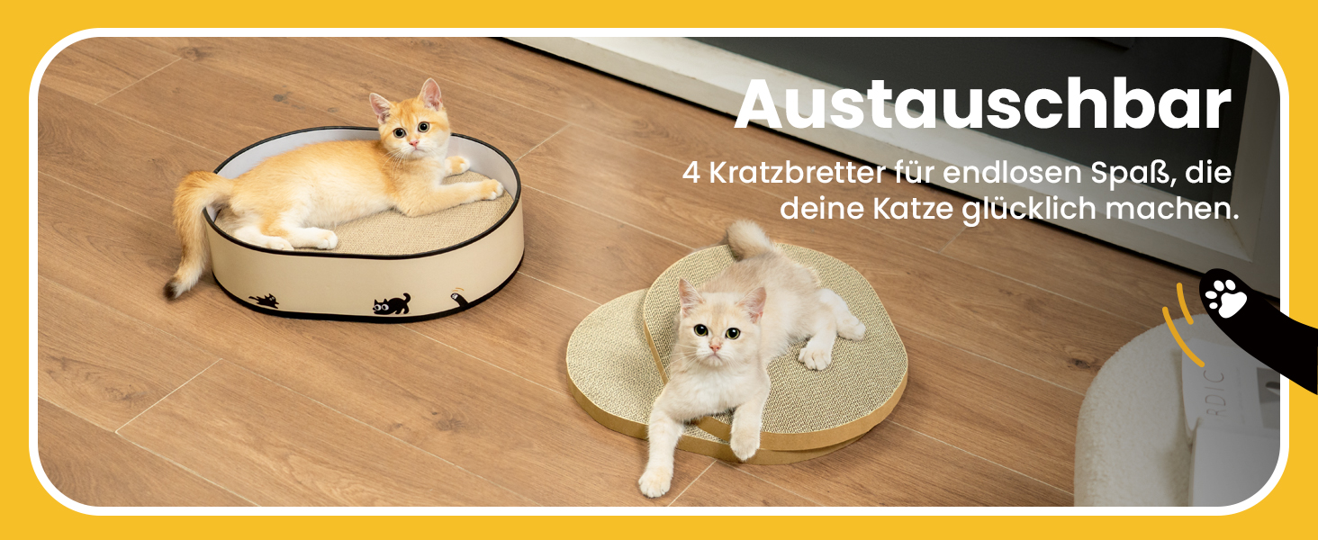 Кігтеточка для котів з будиночком та 4 змінними шарами - велика кігтеточка з міцного гофрокартону, двосторонні шари з наклейками DIY - лежанка для котів у квартирі, захист меблів, чорна, велика