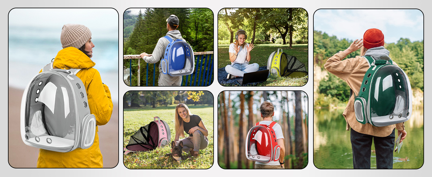 Рюкзак для кота та собаки Galatée, розширюваний, з вентиляцією, для подорожей, кемпінгу та хайкінгу (чорний)