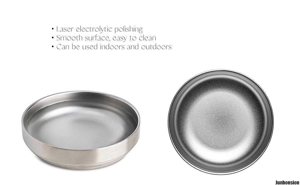 Миски для котів з нержавіючої сталі, широкі та плоскі (2 шт., 15 см)