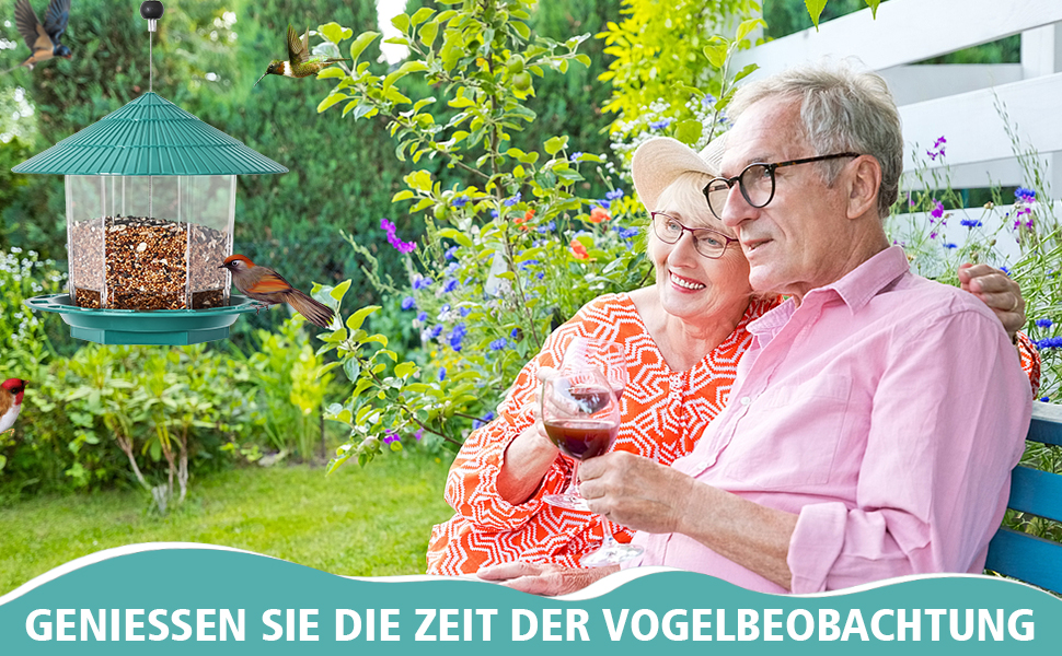 Будинок для пташиного корму Jieayhiu, підвісний, вологостійкий, з запобіжником від падіння, зелений