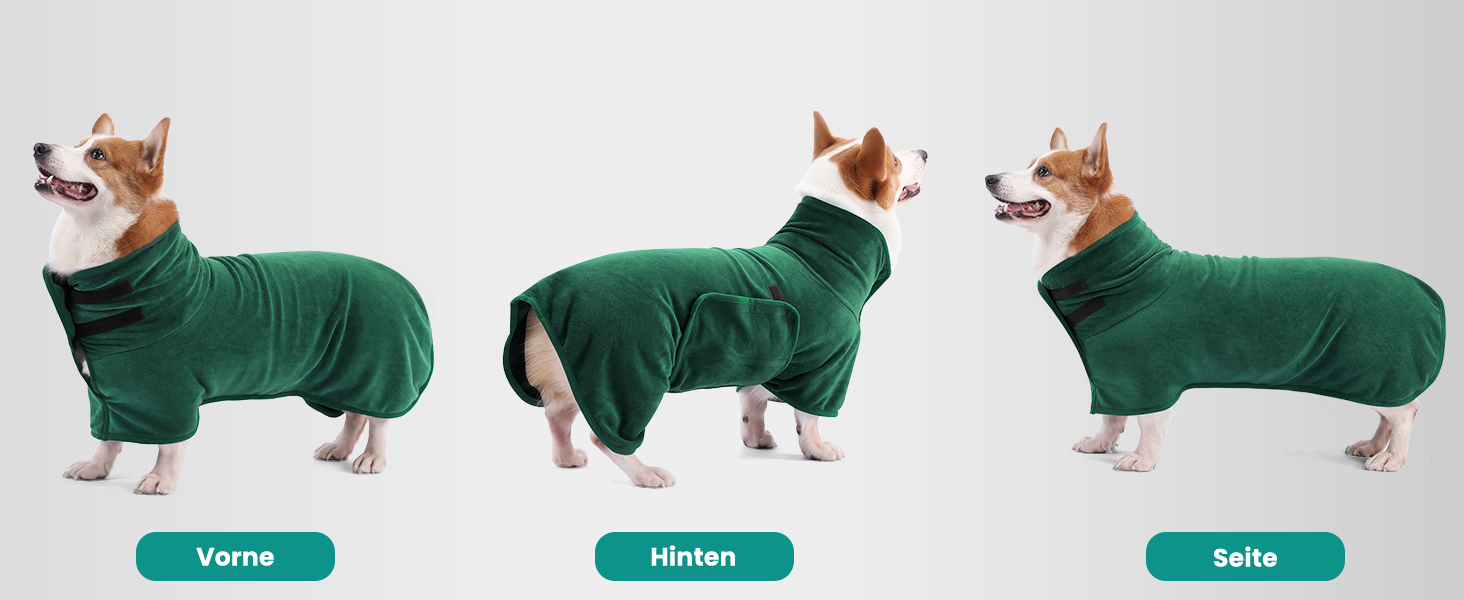 Рушник для собак PETTOM, мікрофібра, швидковисихаючий, для великих собак (M, зелений)