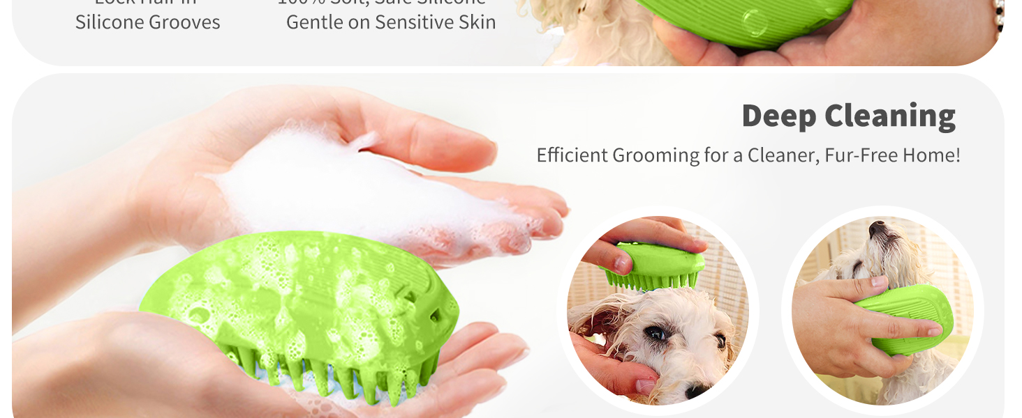 Грумінг-щітка PETCUTE для котів та собак: масажна, миюча, неслизька, рожева