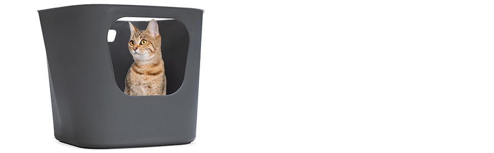 Karlie Katzentoilette Lotus Eco L - сірий лоток для котів з еко-матеріалу (54,4 x 43,9 x 40,5 см)