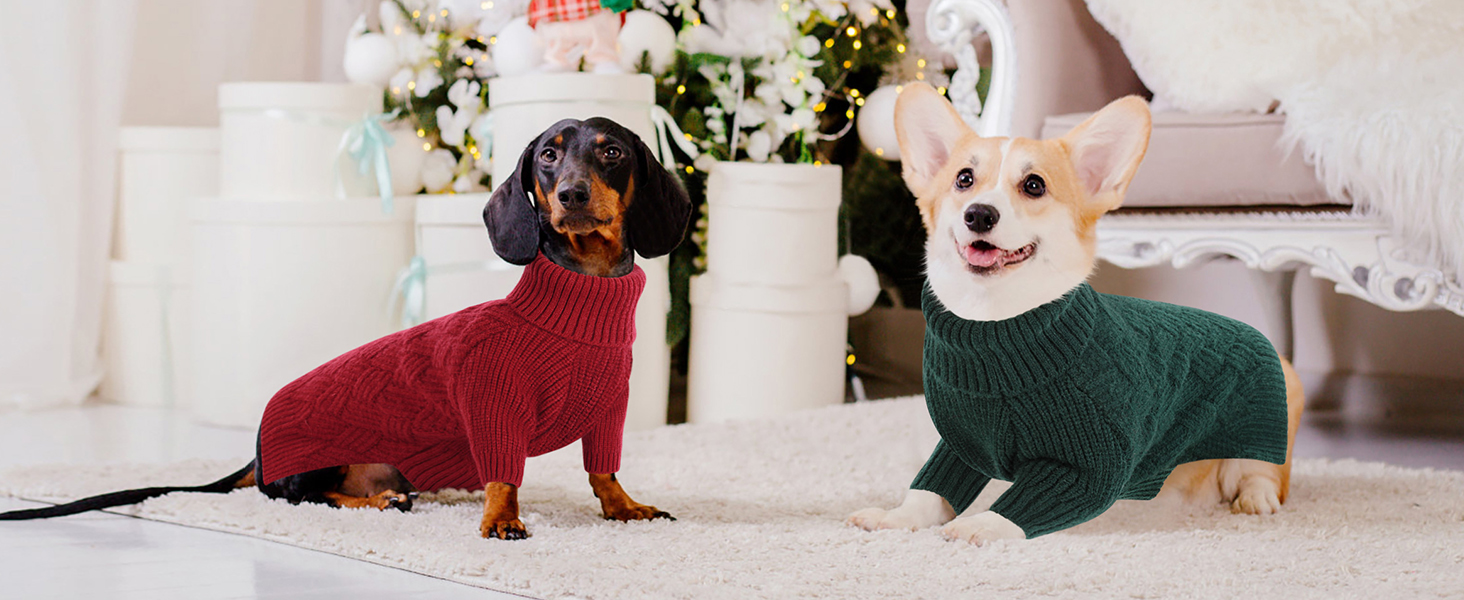 Теплий зимовий пуловер для собак AOFITEE, XS, червоний. Пуловер для котів та цуценят, зручний ролкраг.